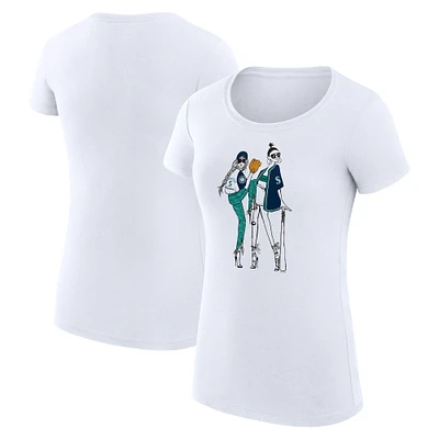 Women's G-III 4Her by Carl Banks  White Seattle Mariners Baseball Girls Fitted T-Shirt