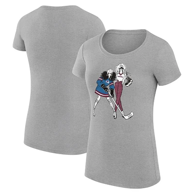 Women's G-III 4Her by Carl Banks Heather Gray Colorado Avalanche Hockey Girls Fitted T-Shirt