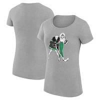 Women's G-III 4Her by Carl Banks Heather Gray Dallas Stars Hockey Girls Fitted T-Shirt