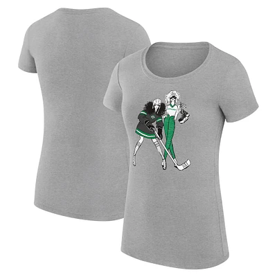 Women's G-III 4Her by Carl Banks Heather Gray Dallas Stars Hockey Girls Fitted T-Shirt