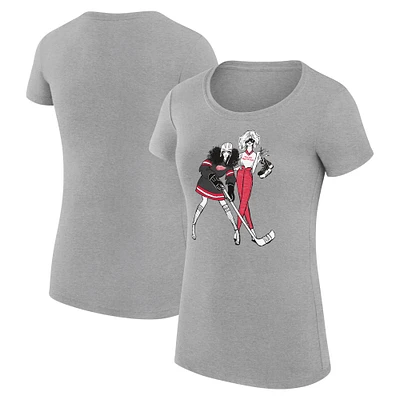 Women's G-III 4Her by Carl Banks Heather Gray Detroit Red Wings Hockey Girls Fitted T-Shirt
