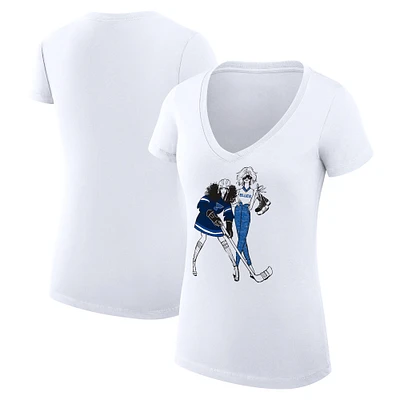 Women's G-III 4Her by Carl Banks  White St. Louis Blues Hockey Girls V-Neck Fitted T-Shirt