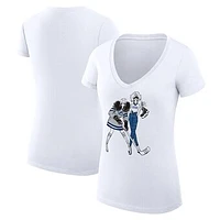 Women's G-III 4Her by Carl Banks  White Tampa Bay Lightning Hockey Girls V-Neck Fitted T-Shirt