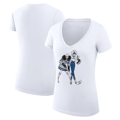 Women's G-III 4Her by Carl Banks  White Tampa Bay Lightning Hockey Girls V-Neck Fitted T-Shirt