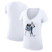 Women's G-III 4Her by Carl Banks  White Tampa Bay Lightning Hockey Girls V-Neck Fitted T-Shirt