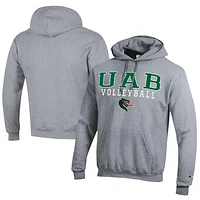 Men's Champion UAB Blazers Stacked Logo Volleyball Eco Powerblend Pullover Hoodie