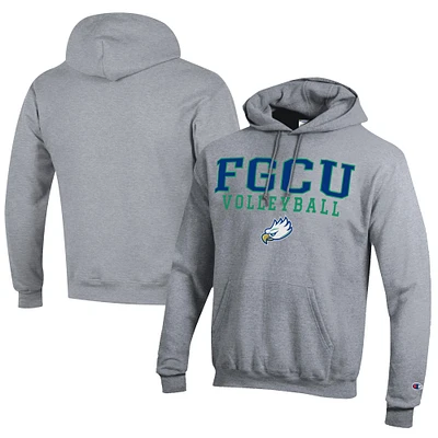 Men's Champion Florida Gulf Coast Eagles Stacked Logo Volleyball Eco Powerblend Pullover Hoodie
