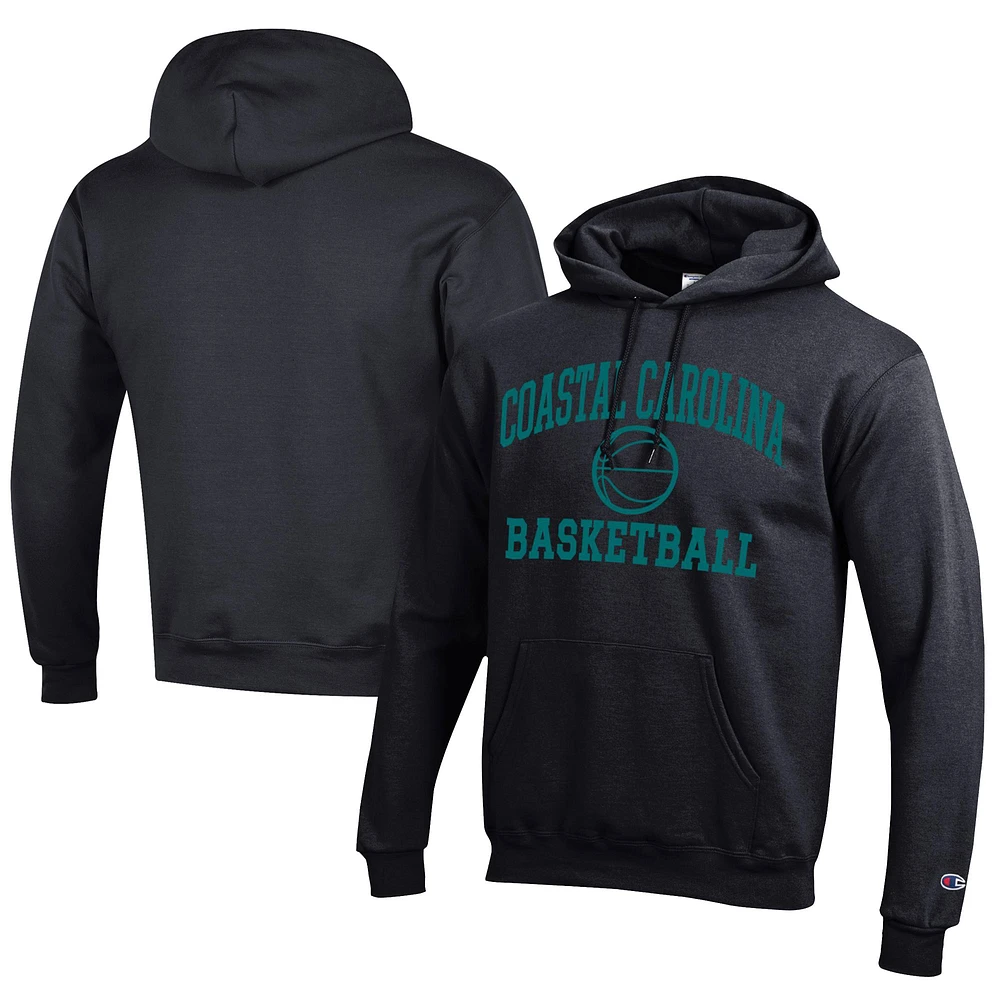 Men's Champion Coastal Carolina Chanticleers Icon Logo Basketball Eco Powerblend Pullover Hoodie