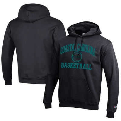 Men's Champion Coastal Carolina Chanticleers Icon Logo Basketball Eco Powerblend Pullover Hoodie