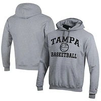 Men's Champion  Gray Tampa Spartans Icon Logo Basketball Eco Powerblend Pullover Hoodie