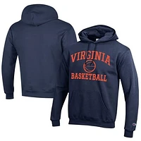 Men's Champion  Navy Virginia Cavaliers Icon Logo Basketball Eco Powerblend Pullover Hoodie