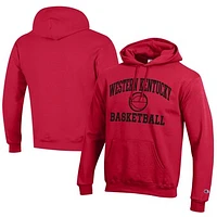 Men's Champion  Red Western Kentucky Hilltoppers Icon Logo Basketball Eco Powerblend Pullover Hoodie