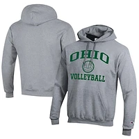 Men's Champion Ohio Bobcats Icon Logo Volleyball Eco Powerblend Pullover Hoodie