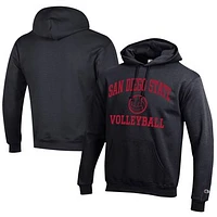 Men's Champion  Black San Diego State Aztecs Icon Logo Volleyball Eco Powerblend Pullover Hoodie