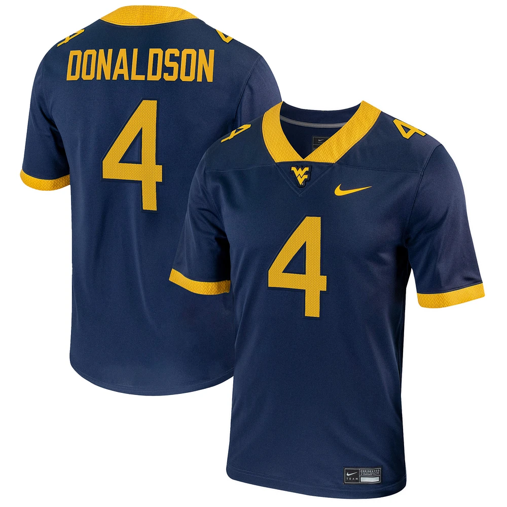 Men's Nike CJ Donaldson Navy West Virginia Mountaineers NIL Football Game Jersey