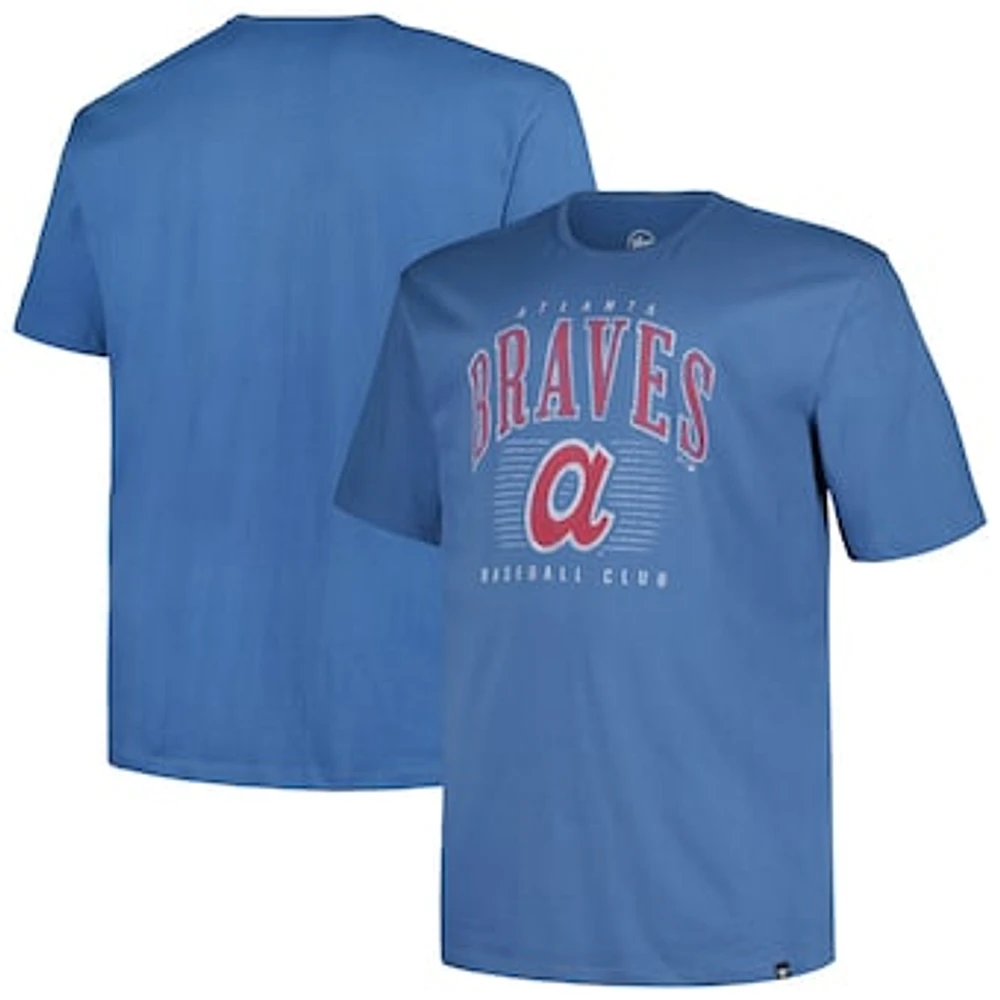 Men's '47 Royal Atlanta Braves Big & Tall Double Header T-Shirt