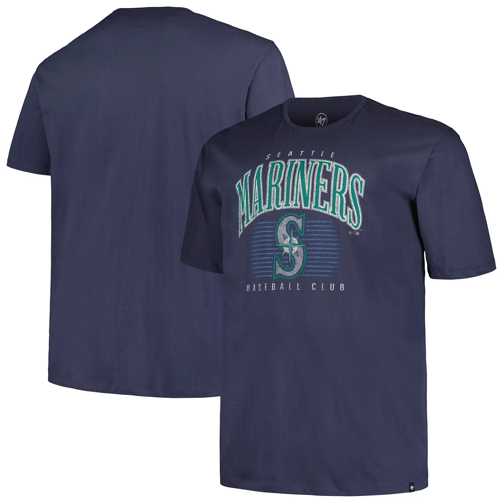 Men's '47 Navy Seattle Mariners Big & Tall Double Header T-Shirt