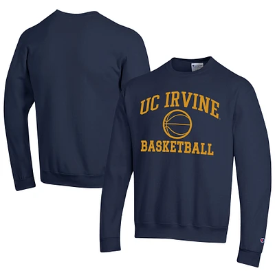 Men's Champion  Navy UC Irvine Anteaters Icon Logo Basketball Eco Powerblend Pullover Sweatshirt