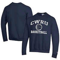 Men's Champion  Navy Case Western Reserve Spartans Icon Logo Basketball Eco Powerblend Pullover Sweatshirt