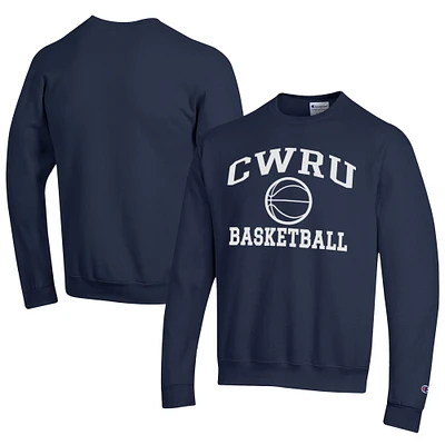 Men's Champion  Navy Case Western Reserve Spartans Icon Logo Basketball Eco Powerblend Pullover Sweatshirt