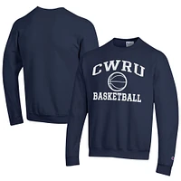 Men's Champion  Navy Case Western Reserve Spartans Icon Logo Basketball Eco Powerblend Pullover Sweatshirt