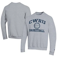 Men's Champion  Gray Case Western Reserve Spartans Icon Logo Basketball Eco Powerblend Pullover Sweatshirt