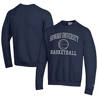 Men's Champion  Navy Howard Bison Icon Logo Basketball Eco Powerblend Pullover Sweatshirt