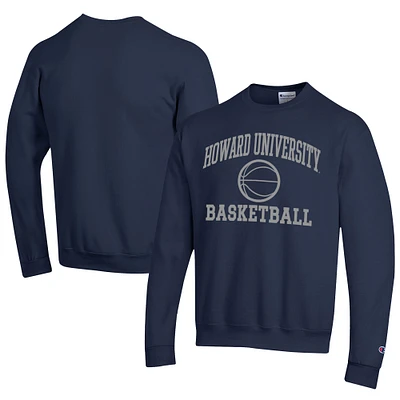Men's Champion  Navy Howard Bison Icon Logo Basketball Eco Powerblend Pullover Sweatshirt
