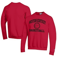 Men's Champion  Red Western Kentucky Hilltoppers Icon Logo Basketball Eco Powerblend Pullover Sweatshirt