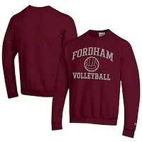 Men's Champion  Maroon Fordham Rams Icon Logo Volleyball Eco Powerblend Pullover Sweatshirt