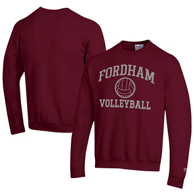 Men's Champion  Maroon Fordham Rams Icon Logo Volleyball Eco Powerblend Pullover Sweatshirt