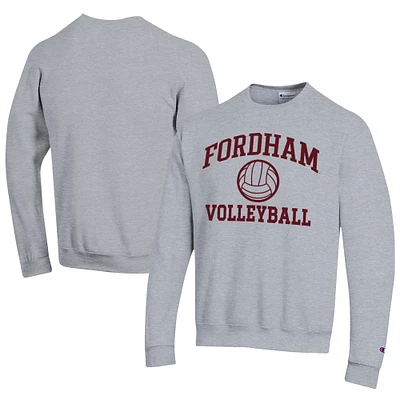 Men's Champion  Gray Fordham Rams Icon Logo Volleyball Eco Powerblend Pullover Sweatshirt