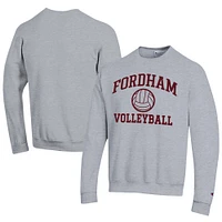 Men's Champion  Gray Fordham Rams Icon Logo Volleyball Eco Powerblend Pullover Sweatshirt