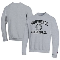 Men's Champion  Gray Providence Friars Icon Logo Volleyball Eco Powerblend Pullover Sweatshirt