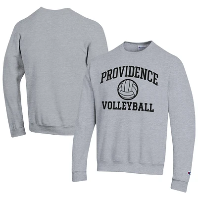 Men's Champion  Gray Providence Friars Icon Logo Volleyball Eco Powerblend Pullover Sweatshirt