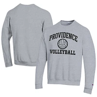Men's Champion  Gray Providence Friars Icon Logo Volleyball Eco Powerblend Pullover Sweatshirt