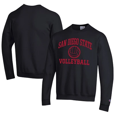 Men's Champion San Diego State Aztecs Icon Logo Volleyball Eco Powerblend Pullover Sweatshirt
