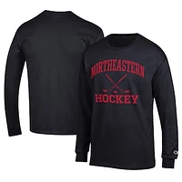 Men's Champion Northeastern Huskies Icon Logo Hockey Jersey Long Sleeve T-Shirt