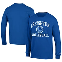 Men's Champion  Blue Creighton Bluejays Stacked Logo Volleyball Jersey Long Sleeve T-Shirt