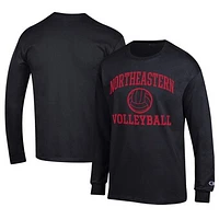 Men's Champion Northeastern Huskies Stacked Logo Volleyball Jersey Long Sleeve T-Shirt