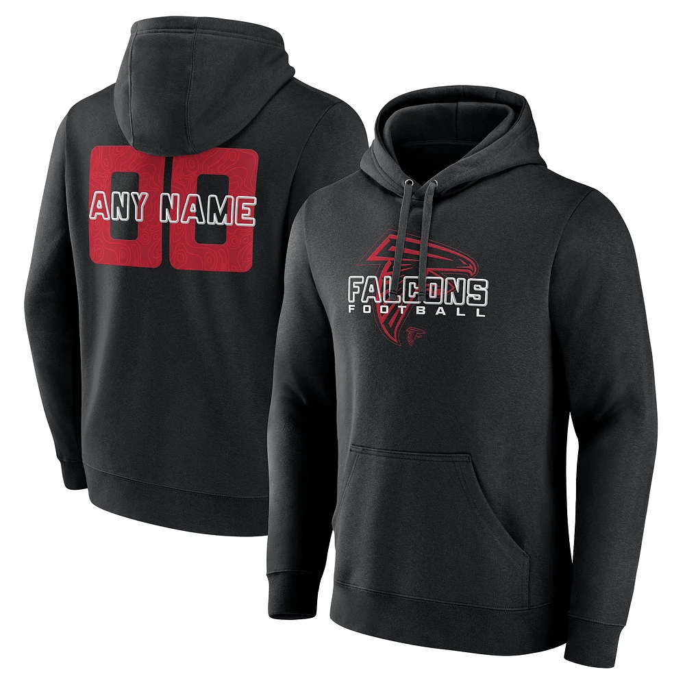 Men's Black Atlanta Falcons Stellar Personalized Name & Number Pullover Hoodie