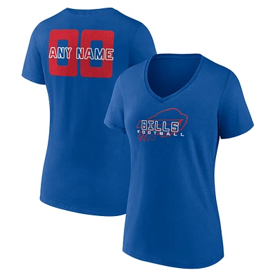Women's Royal Buffalo Bills Stellar Personalized Name & Number V-Neck T-Shirt