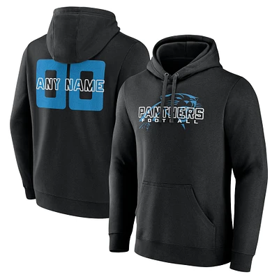 Men's Black Carolina Panthers Stellar Personalized Name & Number Pullover Hoodie