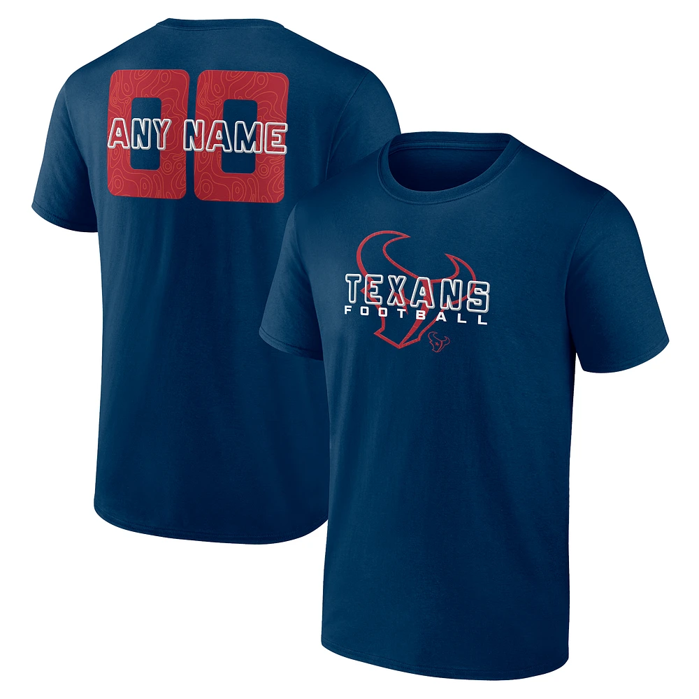 Men's Navy Houston Texans Stellar Personalized Name & Number T-Shirt