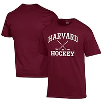 Men's Champion  Crimson Harvard Icon Logo Hockey Jersey T-Shirt