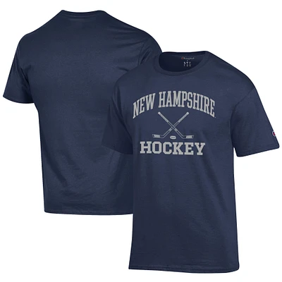 Men's Champion  Navy New Hampshire Wildcats Icon Logo Hockey Jersey T-Shirt