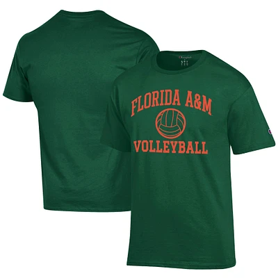 Men's Champion Green Florida A&M Rattlers Icon Logo Volleyball Jersey T-Shirt