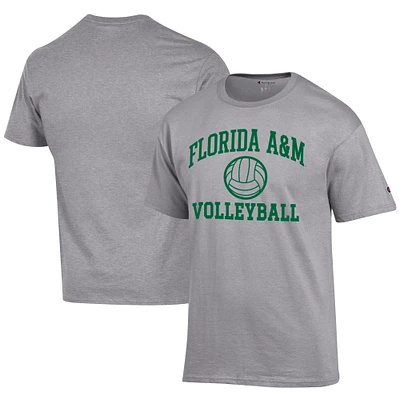 Men's Champion Gray Florida A&M Rattlers Icon Logo Volleyball Jersey T-Shirt