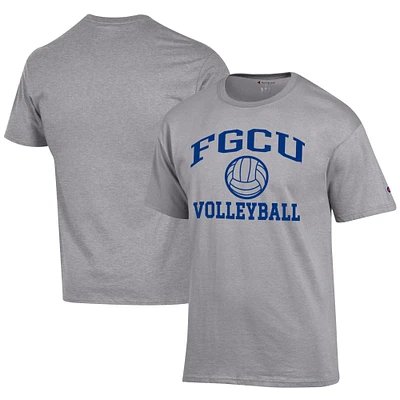Men's Champion Gray Florida Gulf Coast Eagles Icon Logo Volleyball Jersey T-Shirt