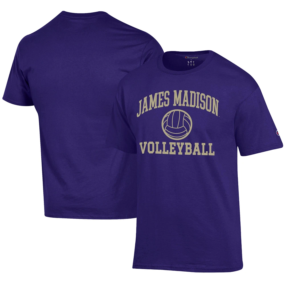 Men's Champion Purple James Madison Dukes Icon Logo Volleyball Jersey T-Shirt